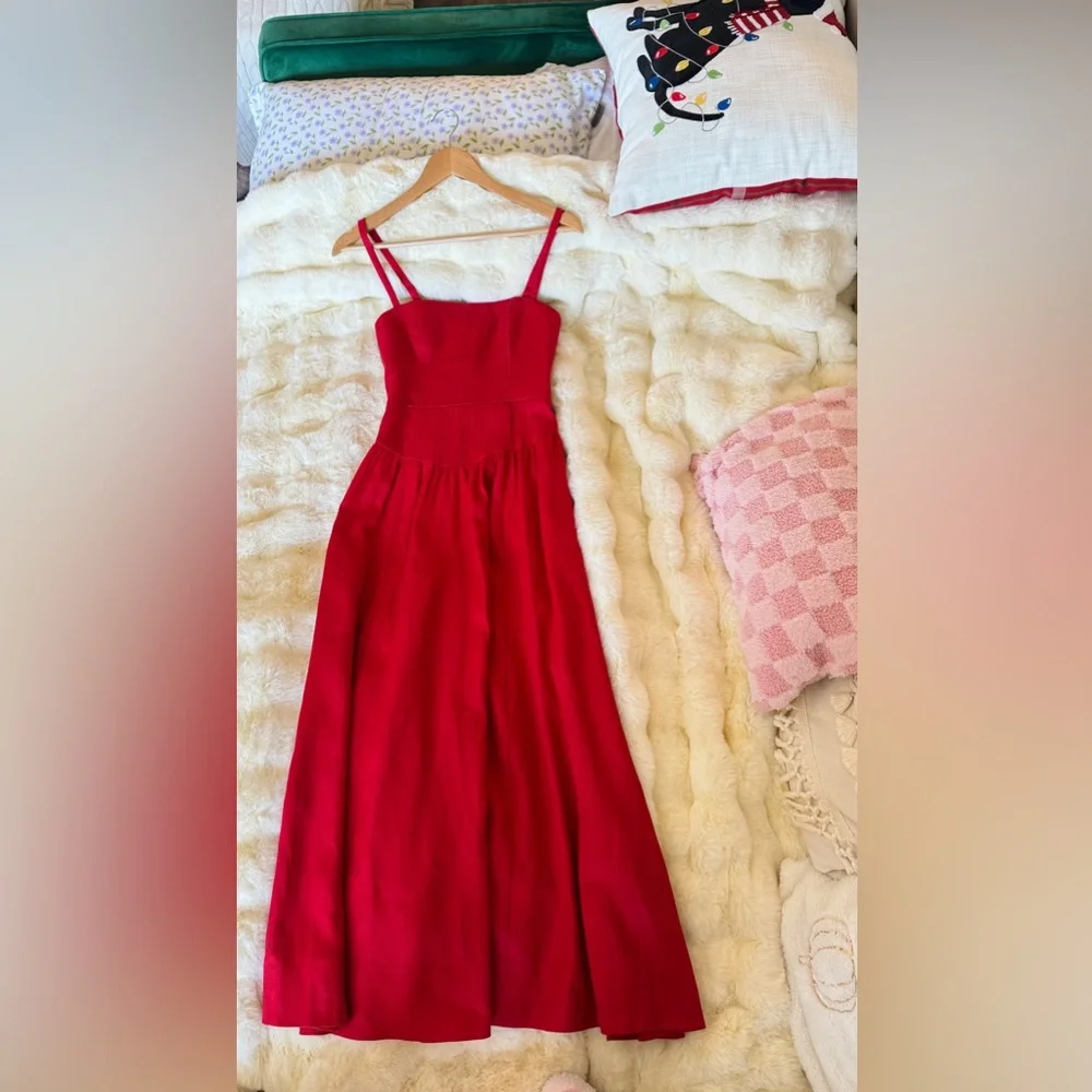 Reformation Red Midi Dress - Picture 8 of 13